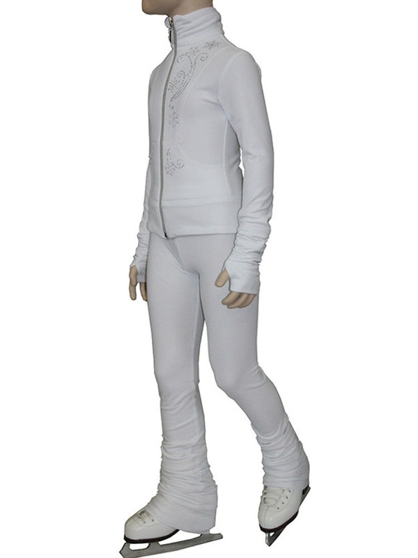 IceDress Figure Skating Thermal Pants - Drape (White)