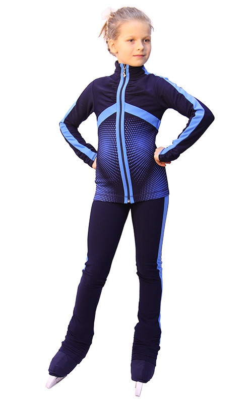 IceDress Figure Skating Pants - Jump (Dark Blue with Blue stripes)
