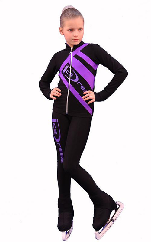 IceDress Figure Skating Outfit - Thermal - IceDress (Black with Purple)