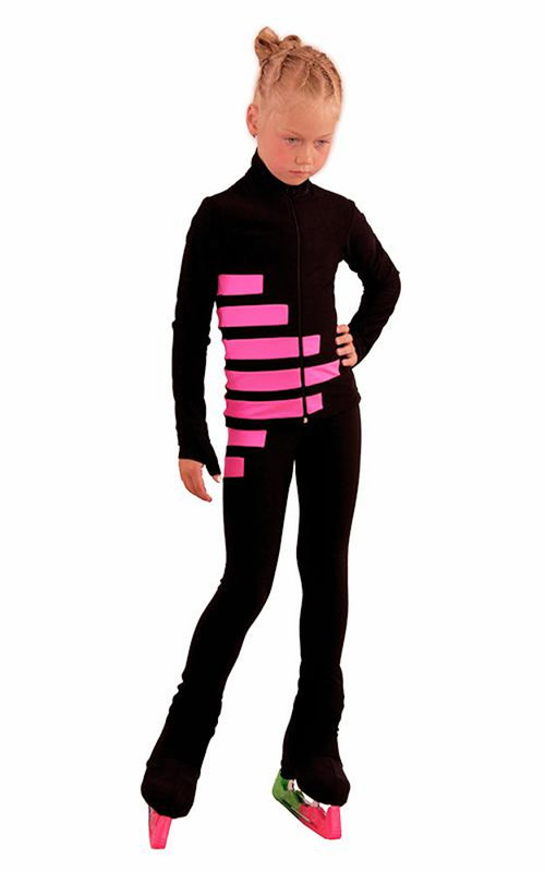 IceDress Figure Skating Outfit - Thermal - IceCode (Black with Pink)