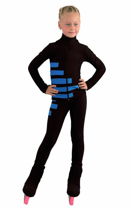 IceDress Figure Skating Outfit - Thermal - IceCode (Black with Blue)