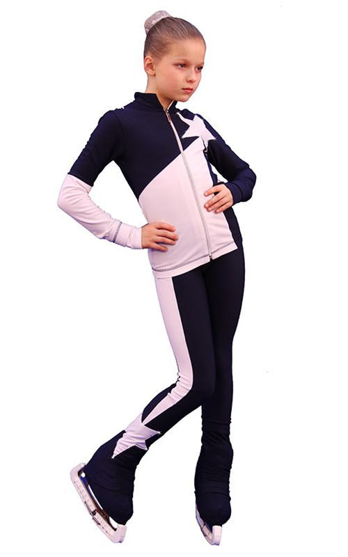 IceDress Figure Skating Outfit - Thermal - Space (Gray blue dark with White)