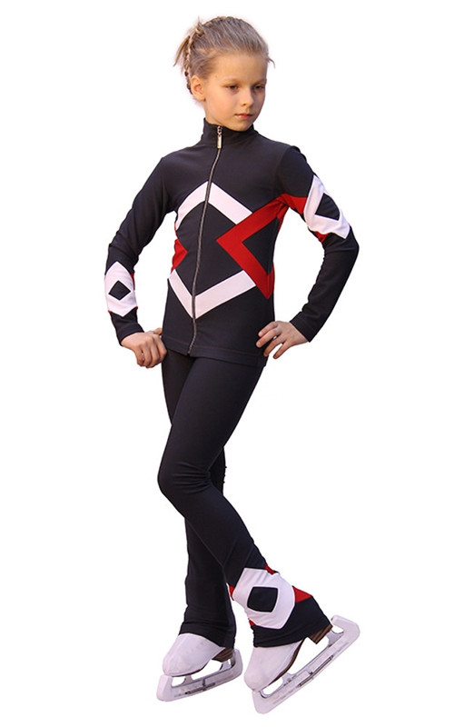 IceDress Figure Skating Outfit - Thermal - Bauer (Dark gray, Red and White)