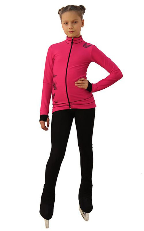 IceDress Figure Skating Outfit - Thermal - Flying (Raspberry with Black)