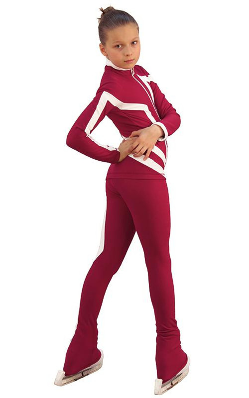IceDress Figure Skating Outfit - Thermal - Vanguard - Sport (Bordeaux with White)