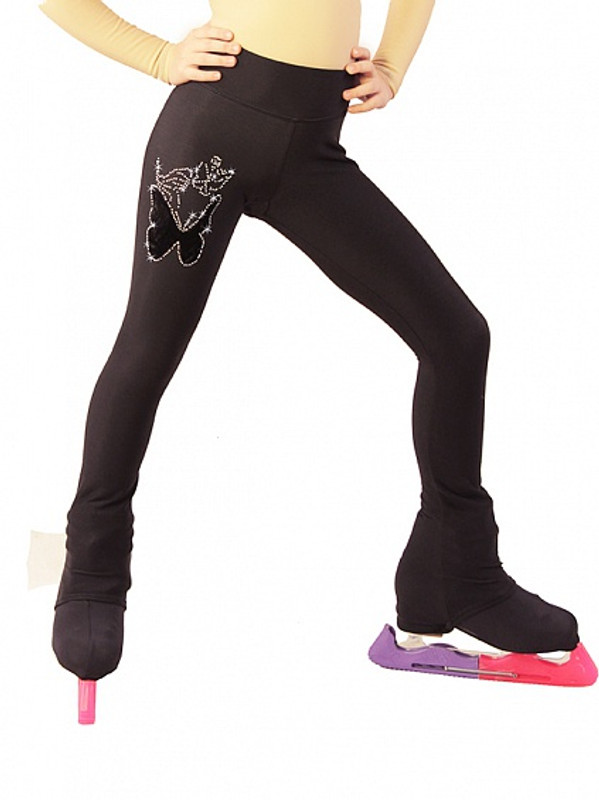 IceDress Figure Skating Thermal Pants - Velvet Butterfly (Black)
