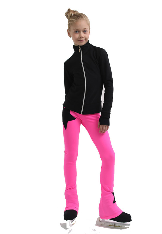 IceDress Figure Skating Jacket - Thermal - Disco Dance (Black with Hot Pink)