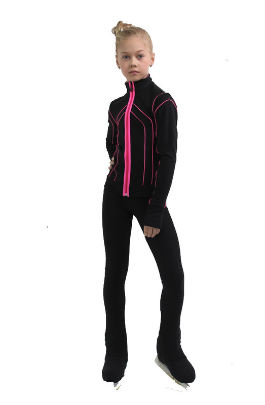 IceDress Figure Skating Jacket - Thermal - Kant (Black with Hot Pink)