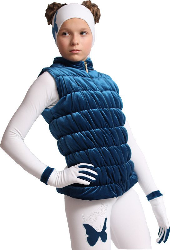 IceDress Figure Skating Vest - Thermal - Velvet (Aquamarine)