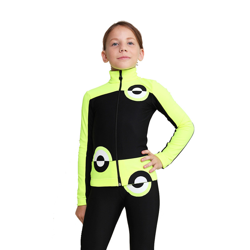 IceDress Figure Skating Outfit - Thermal - Bubble Gum (Black, Fluorescent Lime)