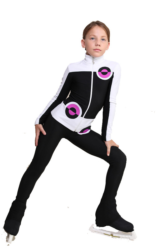 IceDress Figure Skating Jacket - Thermal - Bubble Gum (Black, White, Purple)