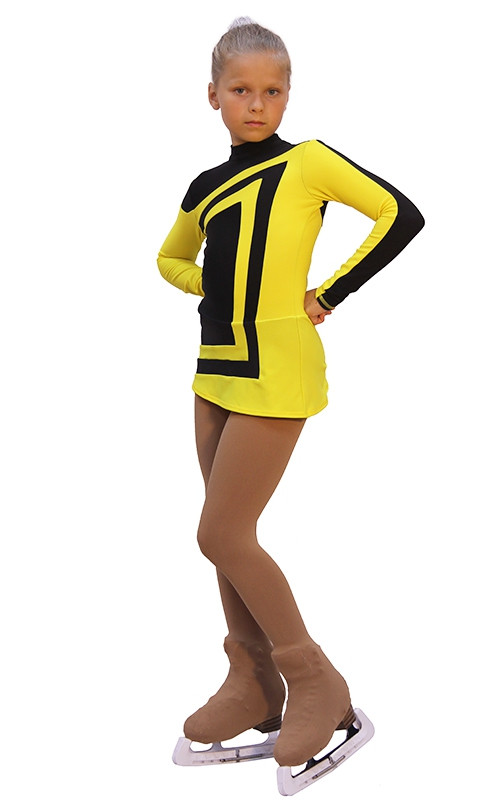 IceDress Ice Skating Dress-Thermal - Avangard (Black with Yellow)