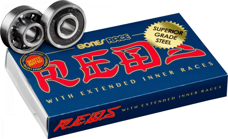 Bones Roller Skate and Skateboard Bearings - Race Reds (8mm - 8 Pack)