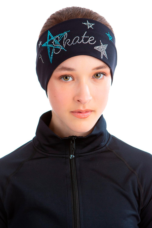Elite Xpression - Black Skate Like a Star Headband - Turquoise