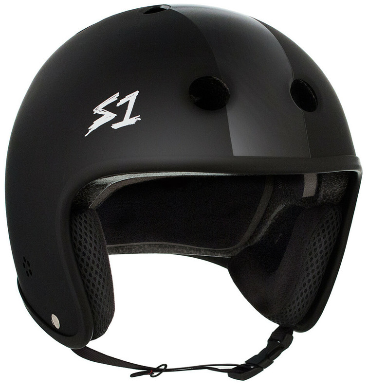 S1 Retro Lifer Helmet - Black Matte with Black Stripes- Size XXL Only (Refurbished)