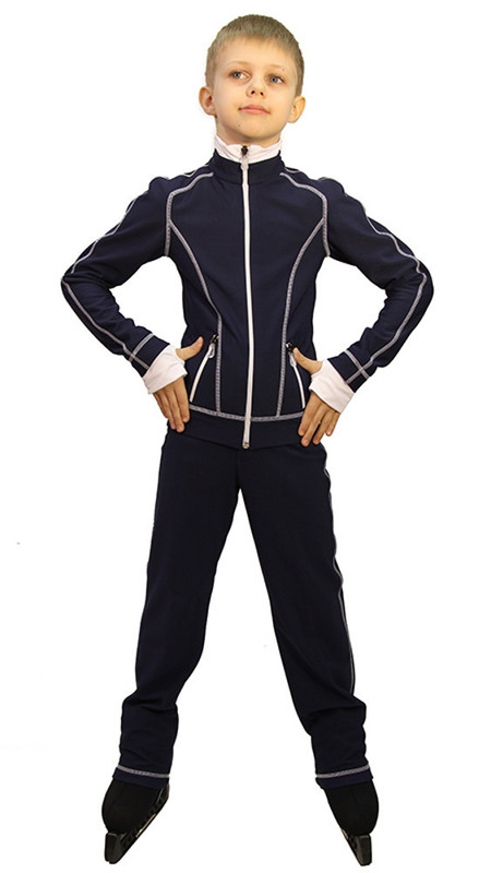 IceDress Ice Skating Thermal Pants - Todes for Boys(Size AS, Gray with White Line)