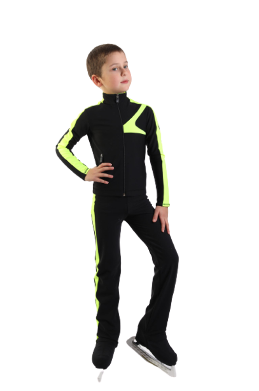 IceDress - Thermal Figure Skating Outfit - Turbo (Black with Lime) for Boys
