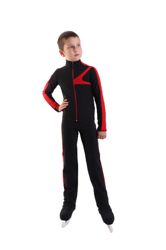 IceDress - Thermal Figure Skating Outfit - Turbo (Black with Red) for Boys