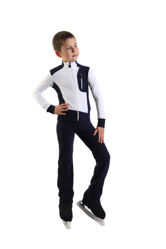 IceDress - Thermal Figure Skating Outfit - Formula (Blue with White) for Boys