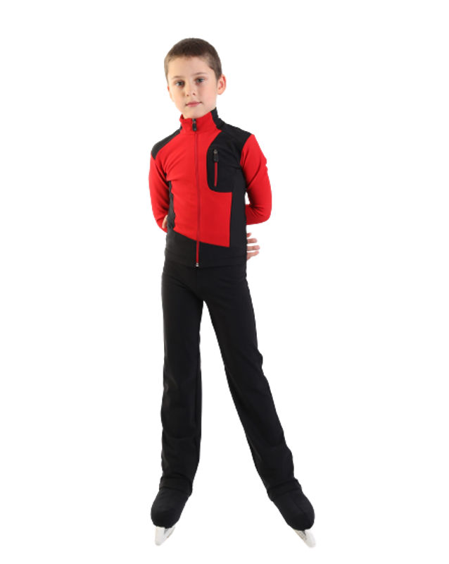 IceDress - Thermal Figure Skating Outfit - Formula (Black with Red) for Boys