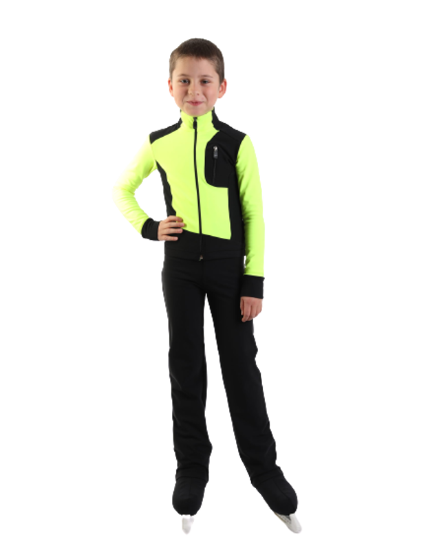 IceDress - Thermal Figure Skating Outfit - Formula (Black with Lime) for Boys