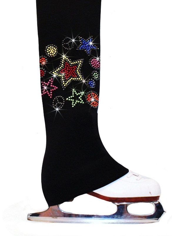 Polartec fleece Ice Skating Pants with Peace &Stars rhinestones design (Size CM)