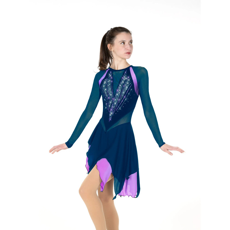Jerry's Ice Skating Dress -Aurora AA025 Ice Deco Dress (Teal/Amethyst)