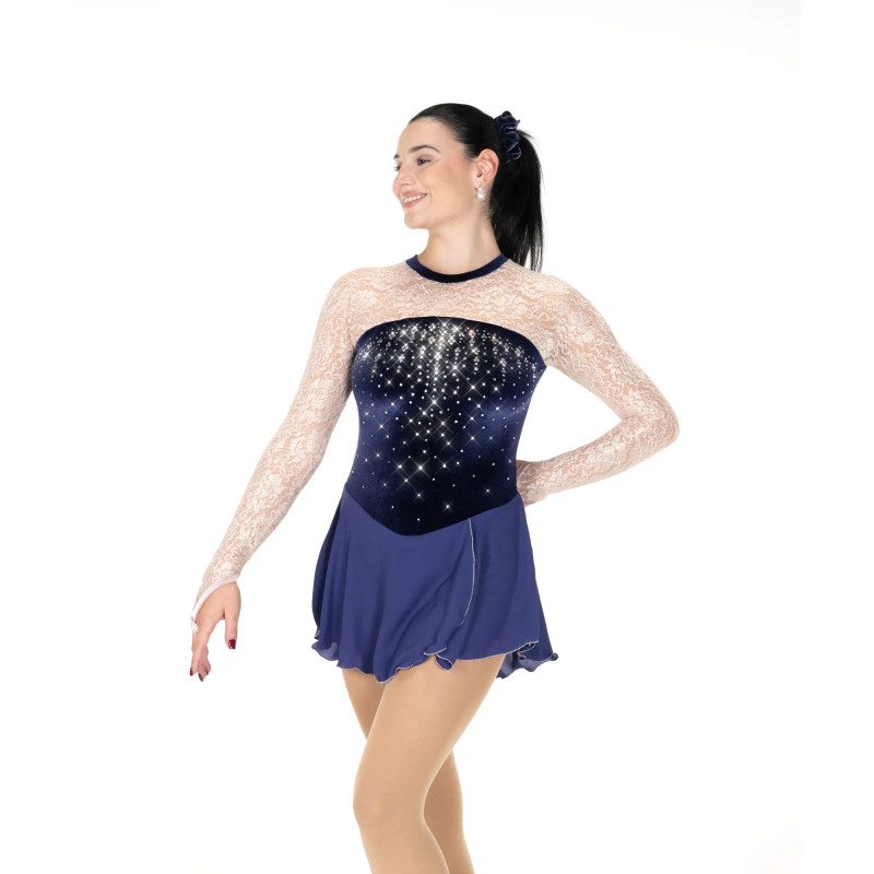 Jerry's Ice Skating Dress -Aurora AA047 Lavishly Lacy Dress (Blue Plum)