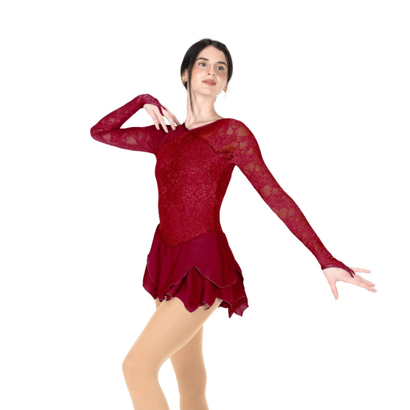 Jerry's Ice Skating Dress - 597 Lady in Lace Dress - Wine Sparkle
