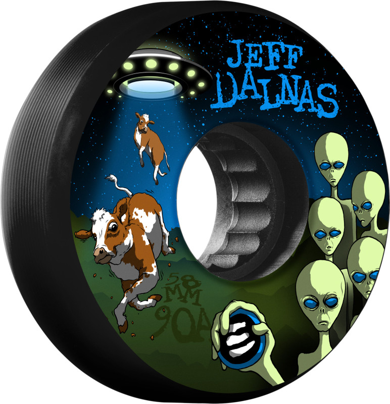 Eulogy Wheels Jeff Dalnas Alien Signature Roller Skate Inline Wheels 58mm x 90a (Black, 4 pack)