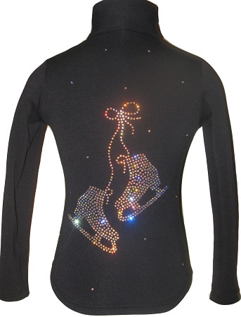 Ice Skating Jacket with Pair of skates rhinestone applique