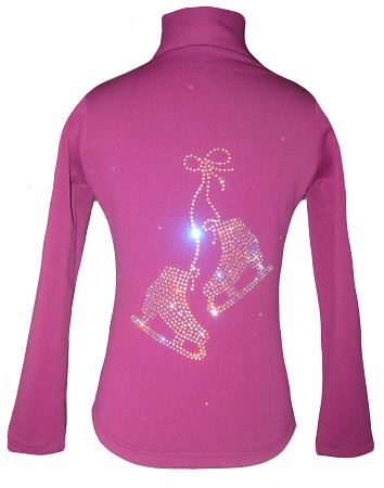 Purple ice skating jacket with Pair of skates applique