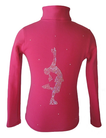 Pink Ice Skating Jacket with Lay Back applique