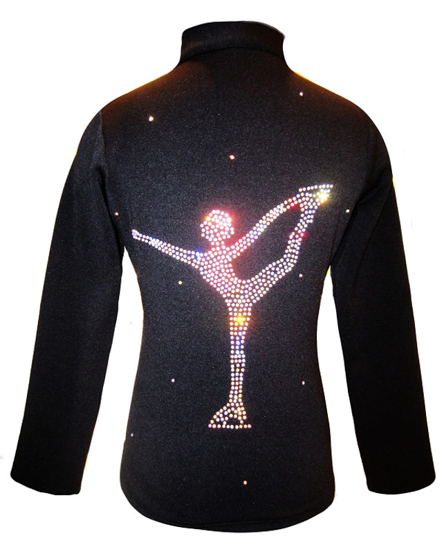 Ice Skating Jacket with Chinese Spiral rhinestone applique