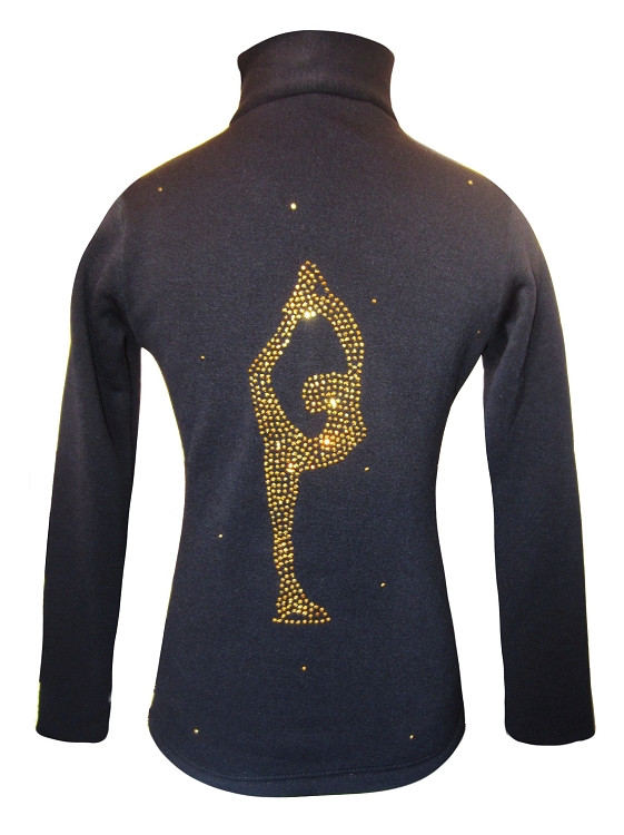 Figure Skating Jacket by Ice Fire - Gold crystals Biellmann applique