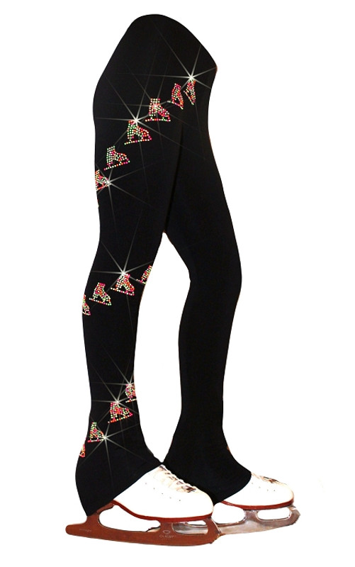 Ice Skating Pants with Neon Spiral Skates Design