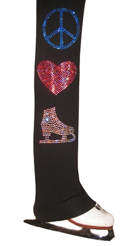 Ice Skating Pants with Peace love skate applique