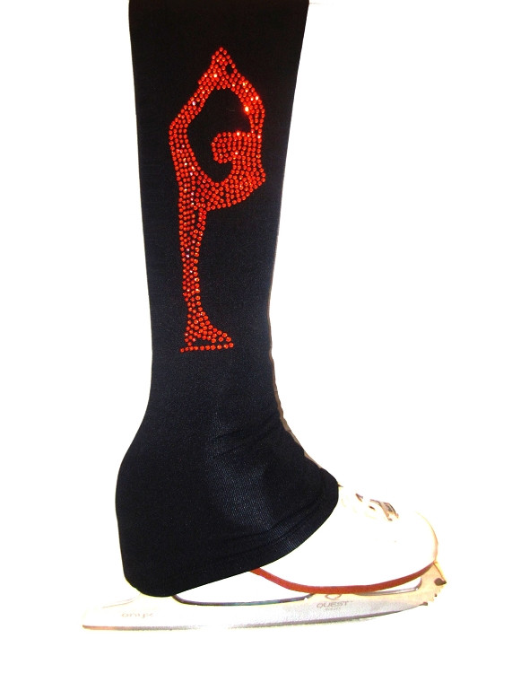 Ice Skating Pants with Orange crystals Biellmann applique