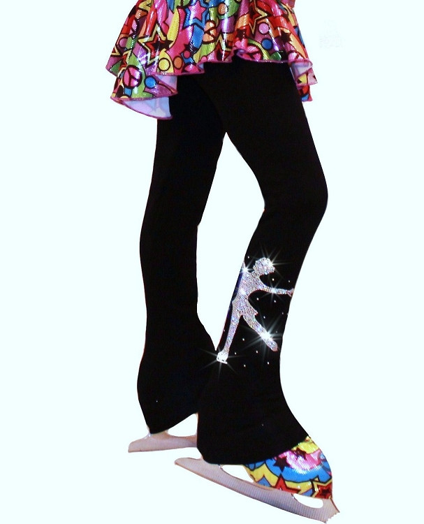 Polar fleece Ice Skating Pants with Skating Girl applique