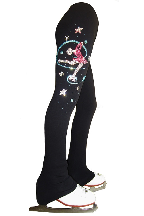 Ice Skating Pants with Colorful Layback rhinestone applique