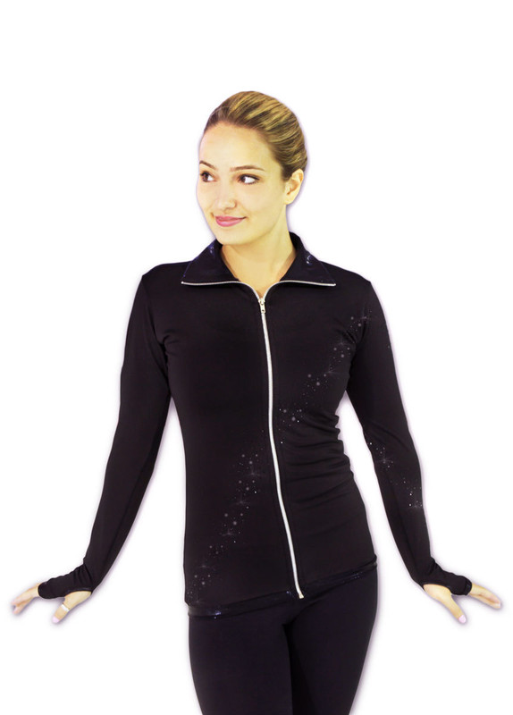 Kami-So Figure Skating Jacket - Crystal Spiral Black