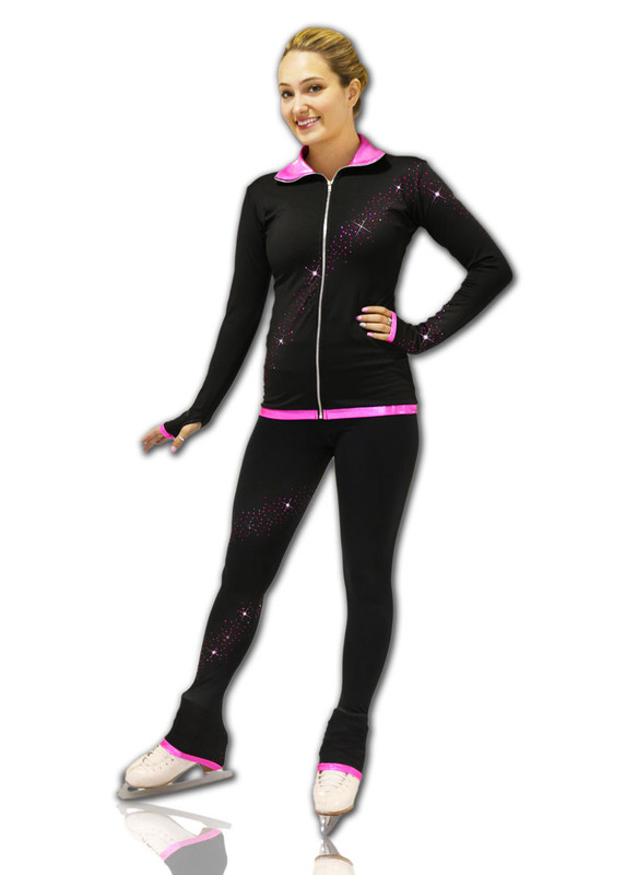 Kami-So Figure Skating Jacket - Crystal Spiral Pink