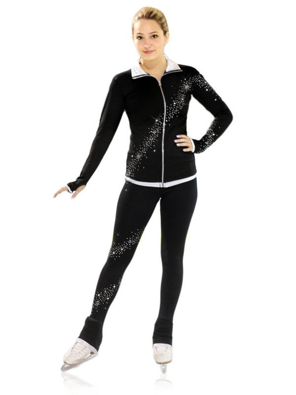 Kami-So Figure Skating Jacket - Crystal Spiral Silver