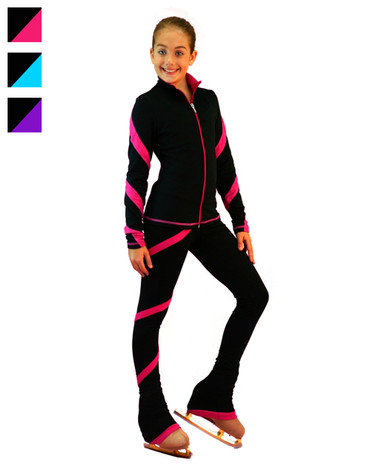 ChloeNoel Figure Skating Spiral Outfit - Figure Skating Pants P06 and Figure Skating Jacket J36 Combination