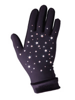 Icedress - Thermal Figure Skating Gloves  with Velvet and  Rhinestones Svarowski