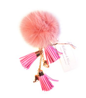 Ice Skating Jewelry - Fluffy & Light Pink Keycain