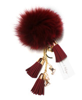 Ice Skating Jewelry - Fluffy & Burgundy Keychain