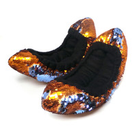 FLIPZ Mermaid Flip Sequin Figure Skating Soakers - Gold, Dark Blue