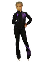 IceDress Figure Skating Pants -Euler (Black and Purple)