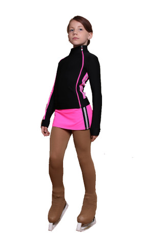 IceDress Figure Skating Outfit - Thermal - Kant (Hot Pink with Black)